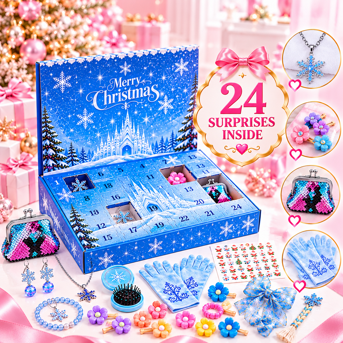24-Day Princess Advent Calendar for Girls